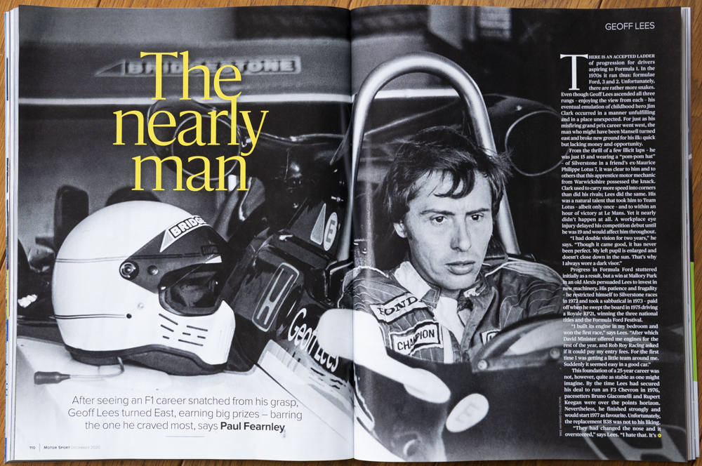 Magazine highlights F2 champ Geoff Lees