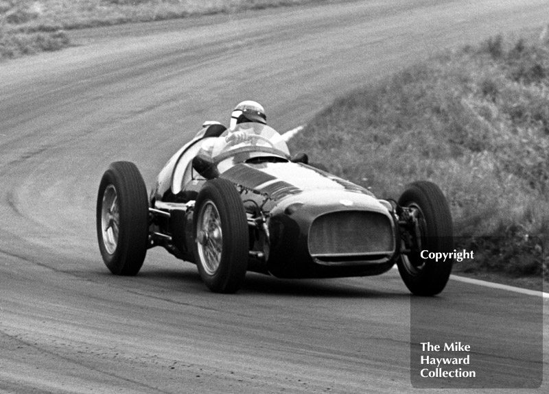 Jackie Stewart demonstrates a V16 BRM at the Oulton Park Gold Cup 1967.
