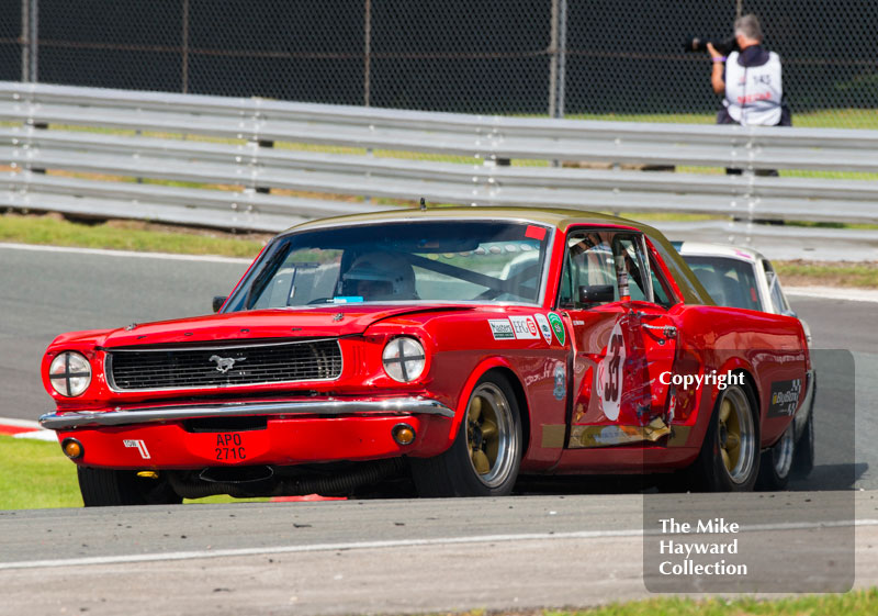 Mark Burton, Ford Mustang, HSCC Historic Touring Cars Race, 2016 Gold Cup, Oulton Park.
