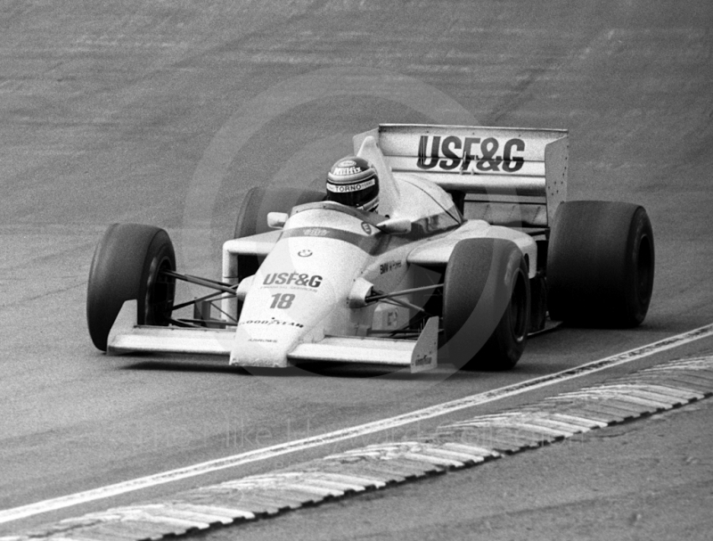 Thierry Boutsen, Arrows A8, Paddock Bend, Brands Hatch, 1985 European Grand Prix
