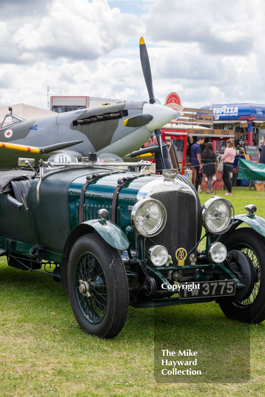 1928 4.5 litre Bentley and Spitfire at the 2016 Silverstone Classic.
