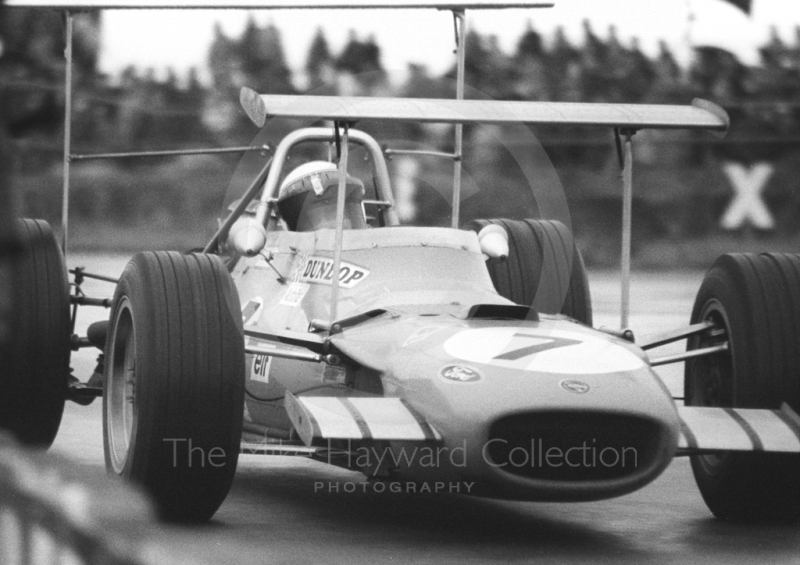 Jackie Stewart, Matra MS10-02, at Copse Corner, Silverstone, International Trophy 1969.
