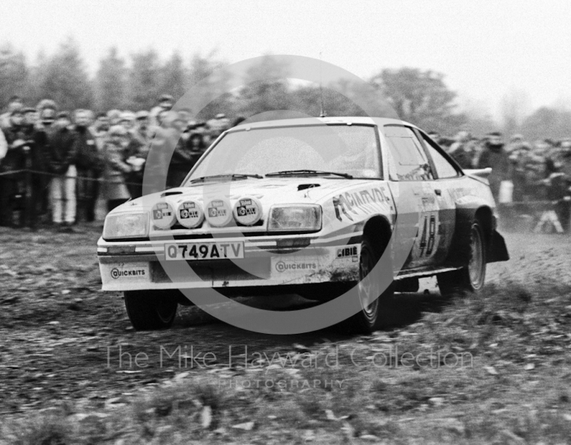 Peter Doughty, Michael Smith, Opel Manta 400, Q749 ATV, 1985 RAC Rally, Weston Park, Shropshire.

