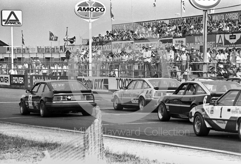 Gordon Spice, Rover Vitesse, Steve Soper, Rover Vitesse at the front of the grid&nbsp;of the Trimoco British Saloon Car Championship race, British Grand Prix, Silverstone, 1983.
