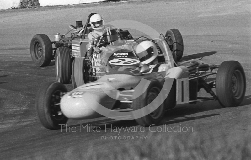 Tim Brise, Merlyn Mk 20a, and Mike Taylor, Lincroft George Best Palliser WDF2, Mallory Park, British Oxygen 1972.
