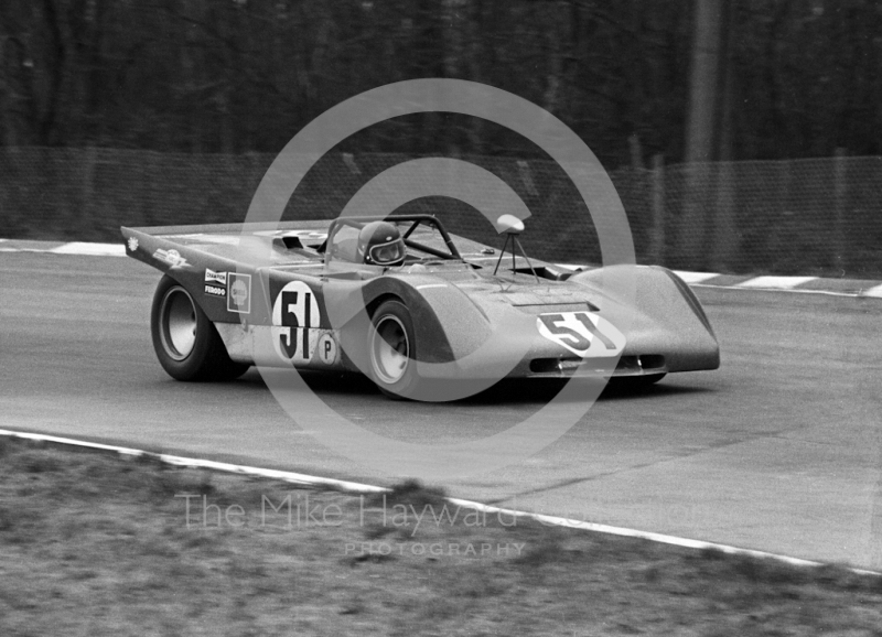 Jacky Ickx, Ferrari 312P, BOAC 1000 kms, Brands Hatch, 1971.
