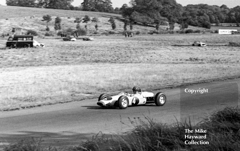 Graham Hill, John Coombs Brabham BT10, Oulton Park, 1964 Gold Cup.
