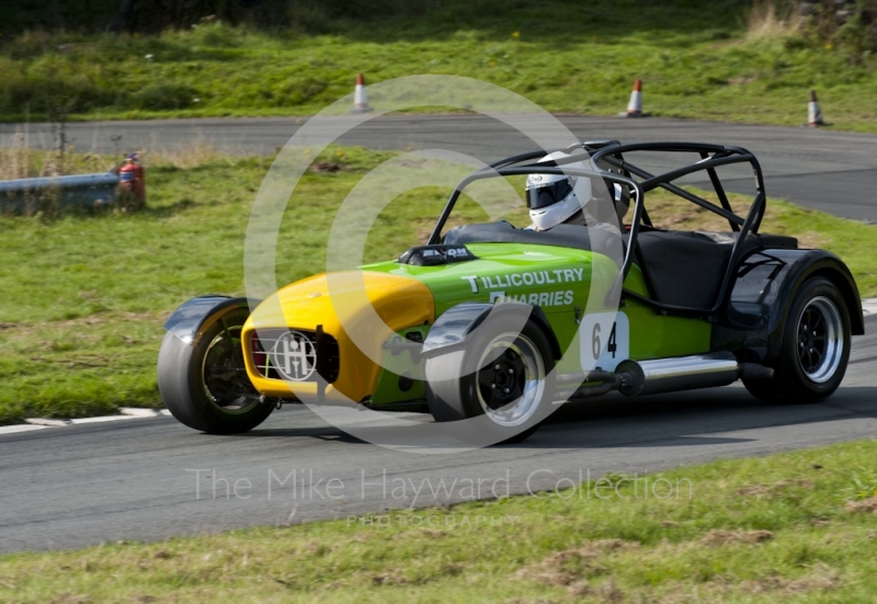 Stuart Dow, Caterham Superlight, Hagley and District Light Car Club meeting, Loton Park Hill Climb, September 2013.