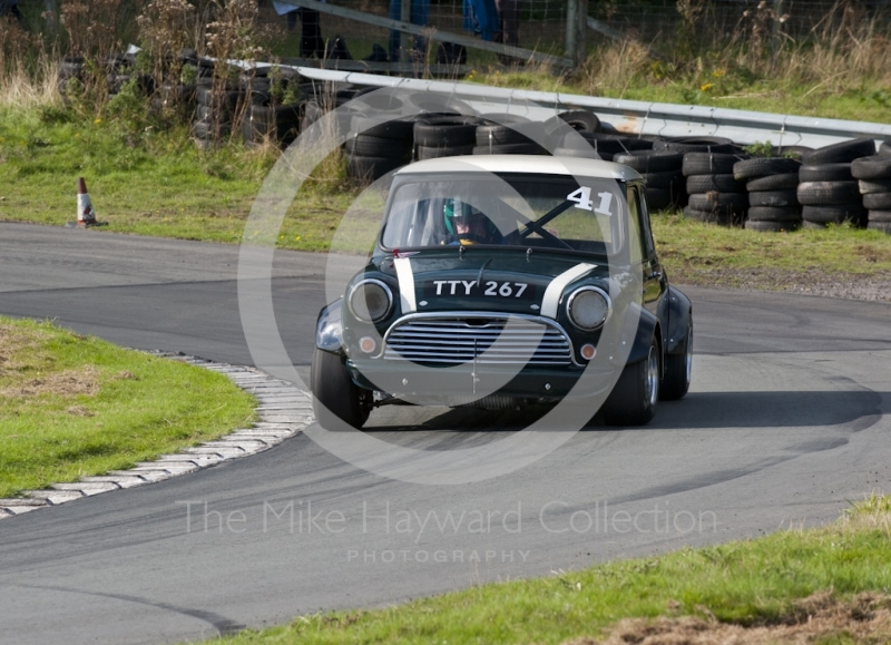 Thomas TAylor, BMC Mini, Hagley and District Light Car Club meeting, Loton Park Hill Climb, September 2013.