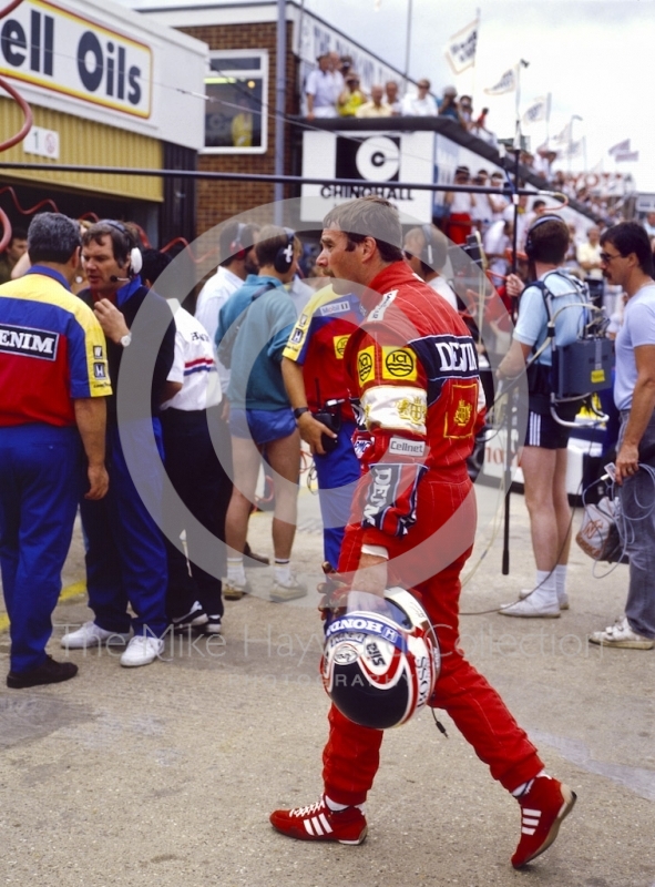 Nigel Mansell during qualifying, British Grand Prix, Silverstone, 1987
