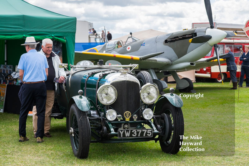 1928 4.5 litre Bentley and Spitfire at the 2016 Silverstone Classic.
