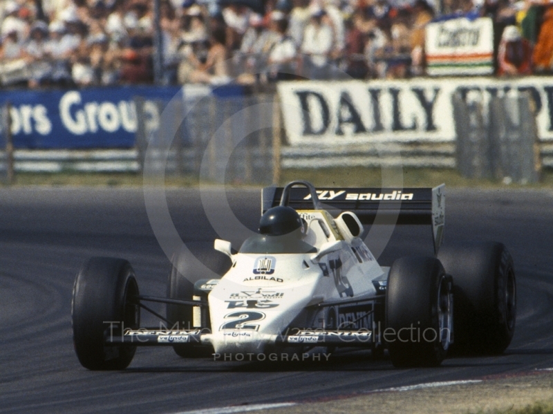 Jacques Laffite, Saudia Williams FW08C, British Grand Prix, Silverstone, 1983

