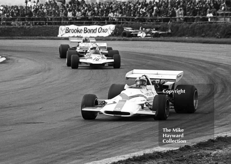 Pedro Rodriguez, BRM P160, and John Surtees, Surtees TS9 DFV, Silverstone International Trophy 1971.
