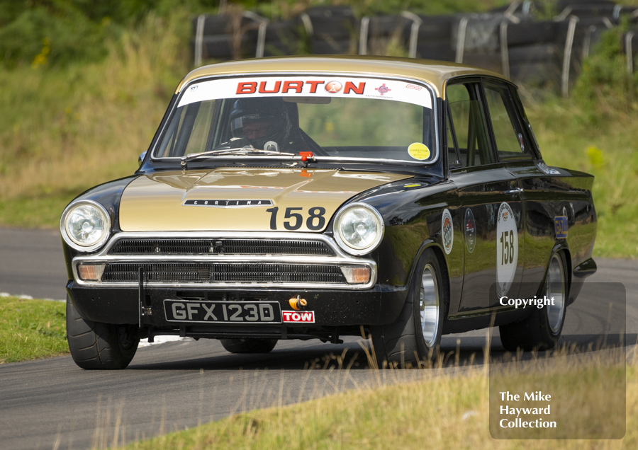 John Mackenzie, Ford Cortina Mk 1 GT,  at Museum Bend, September 26 2021, Loton Park Hill Climb.