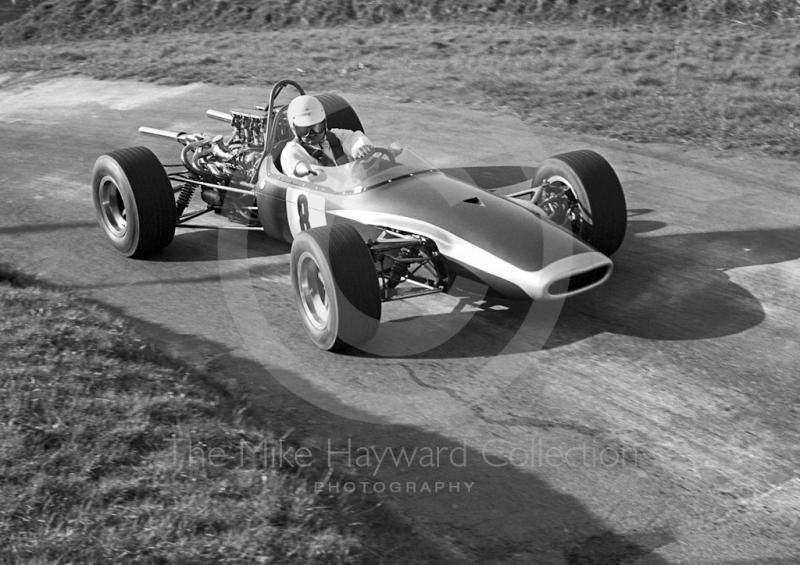 Peter Blankstone, Brabham Quatro 4WD Oldsmobile, Prescott Hill Climb May 1970.