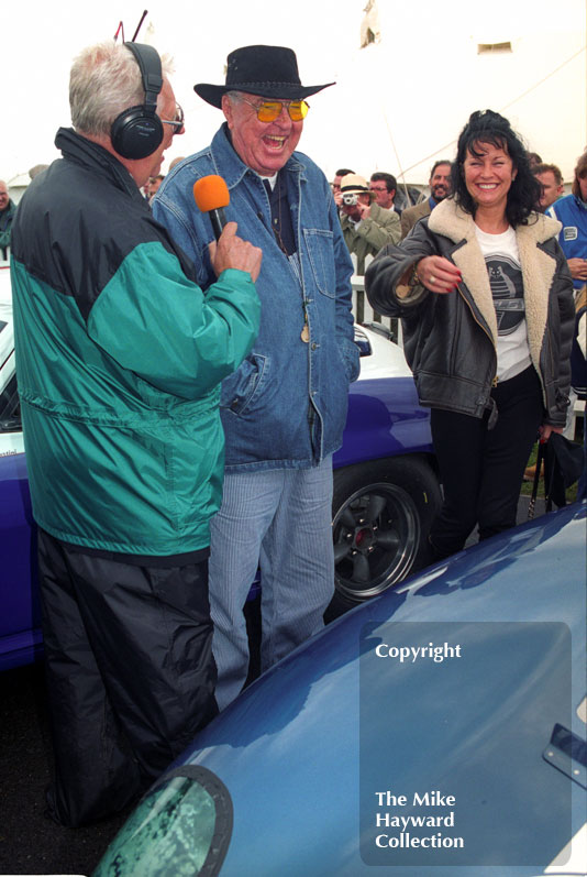 Interview time for Carroll Shelby, Goodwood Revival, 1999.
