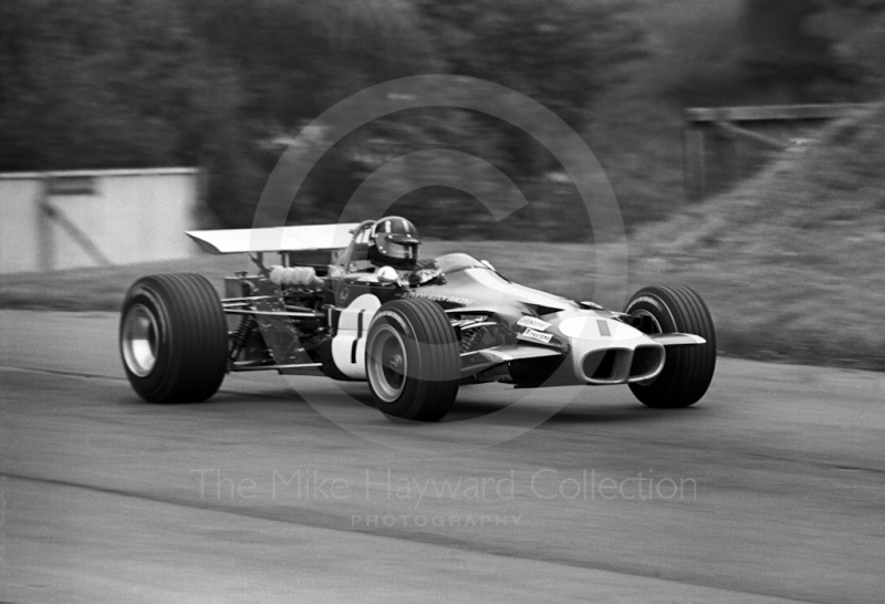 Graham Hill, Roy Winkelmann Lotus 59B, Oulton Park Gold Cup 1969.
