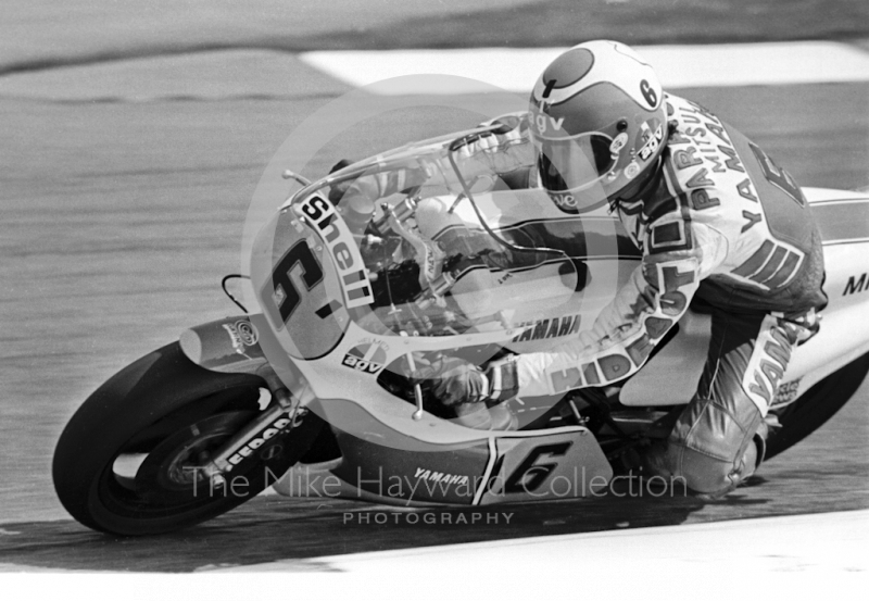  Steve Parrish, 500cc Yamaha, John Player International Meeting, Donington Park, 1982.