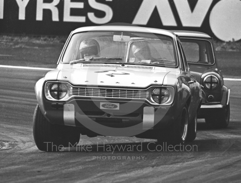 Lawrie Hickman, Leonard Ward Racing Ford Escort, Oulton Park, Gold Cup meeting 1969.
