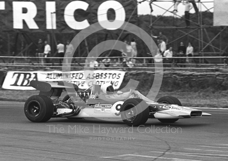 John Miles, Gold Leaf Team Lotus 4WD, Silverstone, 1969 British Grand Prix.
