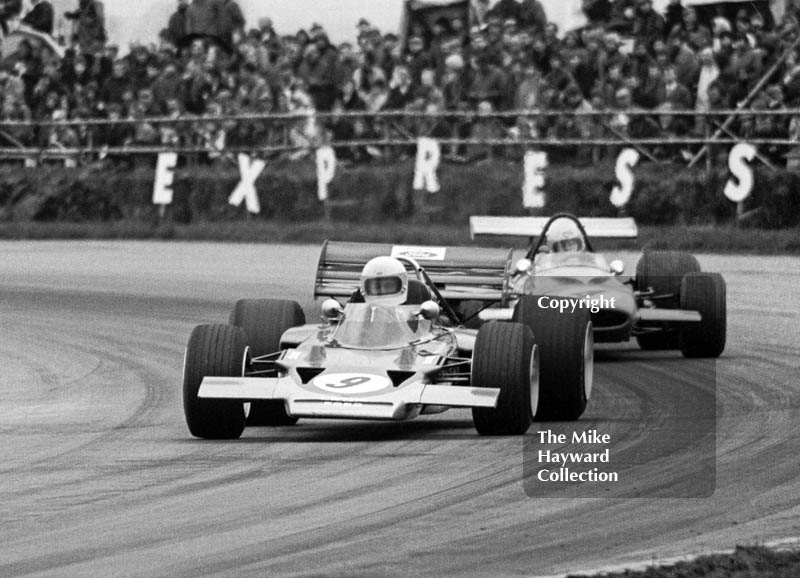 John Miles, Gold Leaf Team Lotus Ford 72, Silverstone International Trophy 1970.
