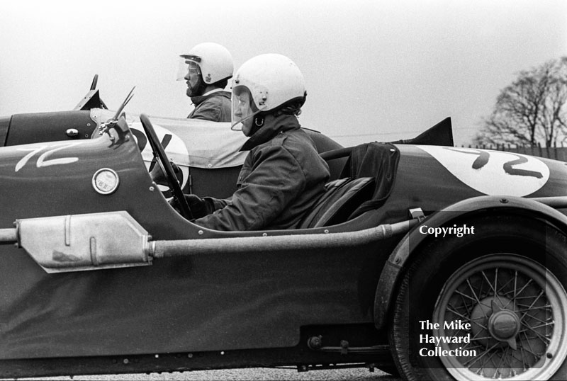 D Taylor, Aston Martin and R Harle, Lea-Francis Hyper, VSCC Donington May 1979
