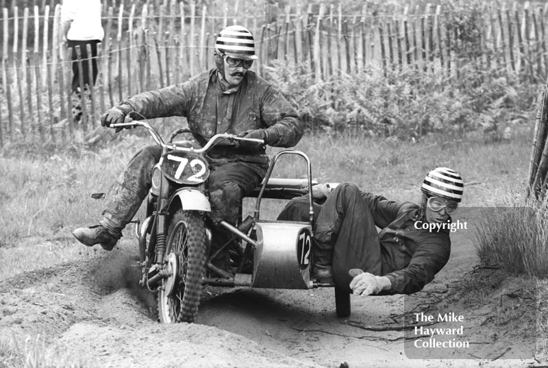 Dave Treleaven and Ken Canfield, 1966 motocross meeting, Hawkstone.
