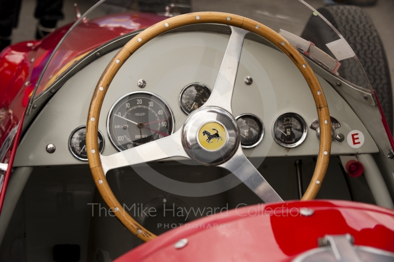 1952 Ferrari 625A cockpit of Alexander Boswell in the paddock, HGPCA Front Engine Grand Prix Cars, Silverstone Classic 2010
