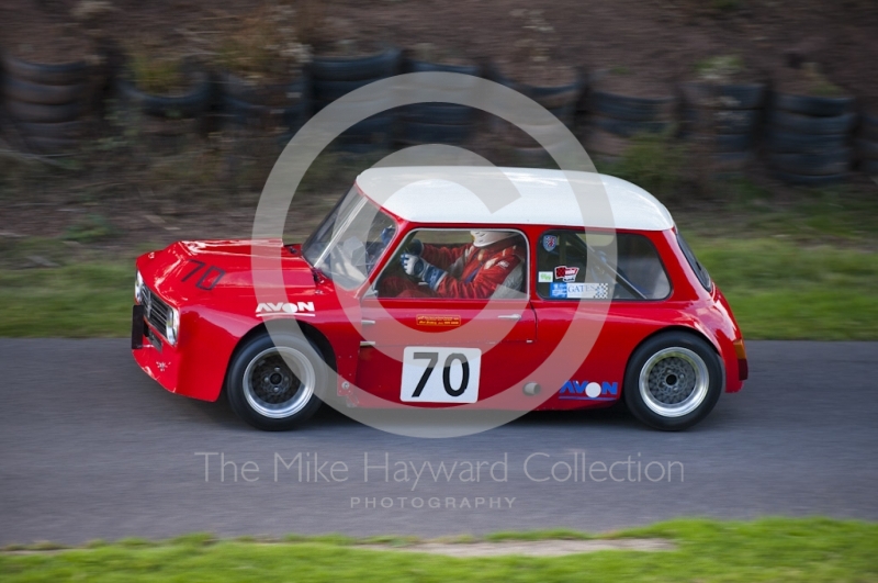 Derek Kessle, Maguire Mini Cooper S, Hagley and District Light Car Club meeting, Loton Park Hill Climb, September 2013. 