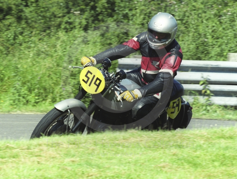 Dave Walter, 500 Velocette Venom, Hagley and District Light Car Club meeting, Loton Park Hill Climb, July 2000.