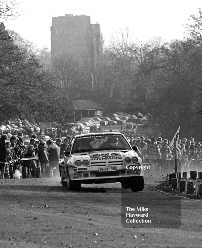 Ari Vatanen/Terry Harryman, Rothmans Opel Manta 400 (GG CP&nbsp;680), 1983 Lombard RAC Rally, Sutton Park
