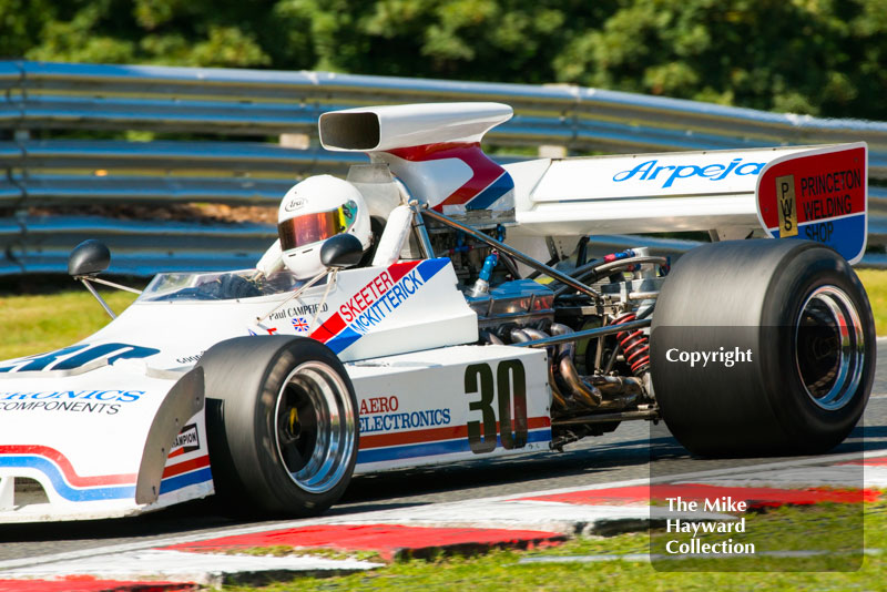 Paul Campfield, F5000 Chevron B24, Derek Bell Trophy, Oulton Park, 2016 Gold Cup.
