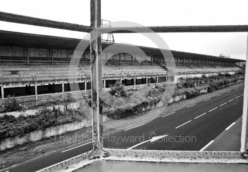 The view from the control tower window of the Raymond Sommer grandstand at the old grand prix circuit of Reims (Rheims) in France.