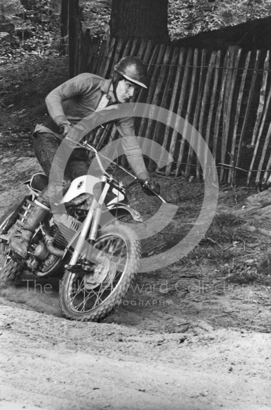 Action at 1966 motocross meeting, Hawkstone.