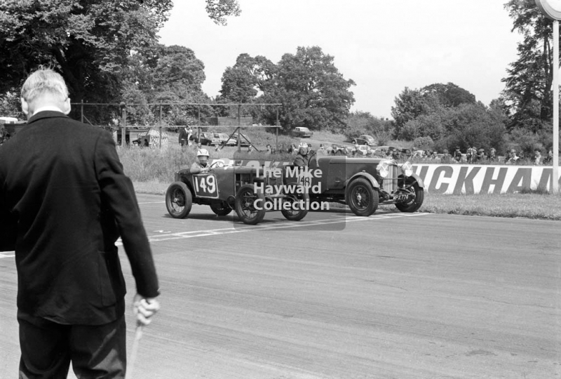 M Dowley, 1931 MG and A Brown, 1931 Lagonda, reg no MPX 774, 1969 VSCC Richard Seaman Trophies meeting, Oulton Park.