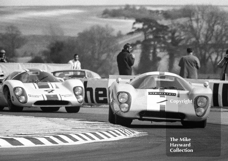 Jo Bonnier, Lola T70, and Brian Redman, Sid Taylor Lola T70, Wills Embassy Trophy Race, Thruxton, Easter Monday 1969.
