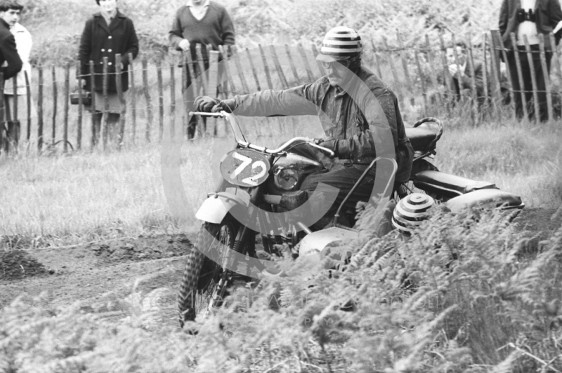 Dave Treleaven and Ken Canfield, 1966 motocross meeting, Hawkstone.