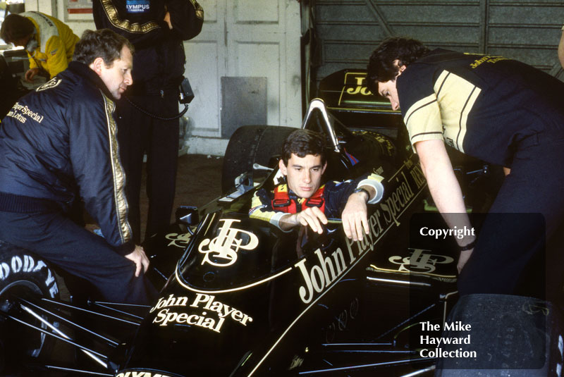 Ayrton Senna, Lotus 97T, Brands Hatch, 1985 European Grand Prix.
