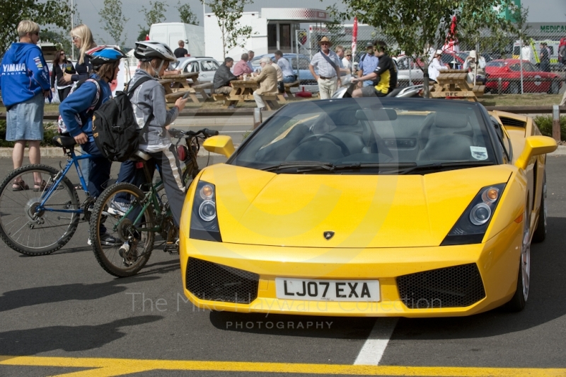 One of the exhibits at the Lamborghini Owners Club in the paddock at Silverstone Classic 2010