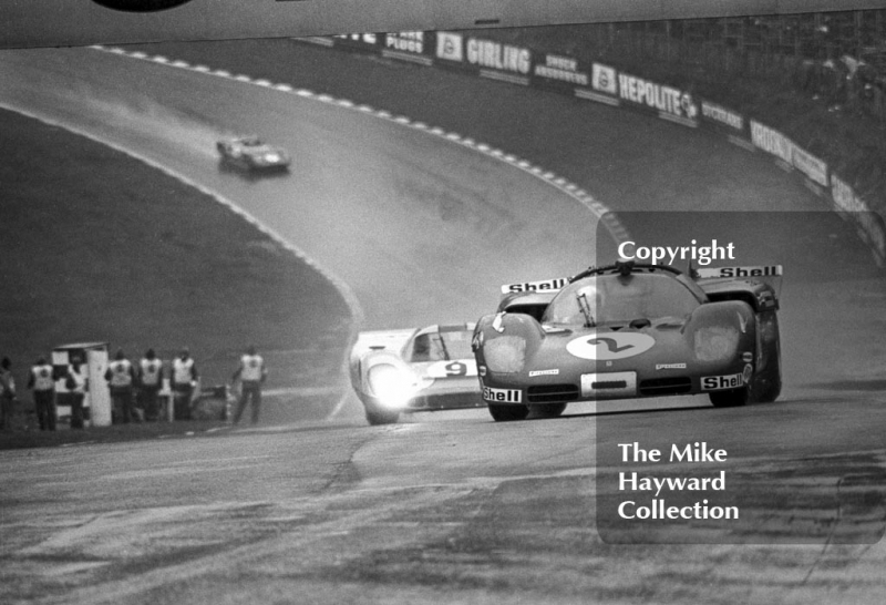 Chris Amon/Arturo Merzario, Ferrari 512S, and Jo Siffert/Brian Redman, Porsche 917, Brands Hatch BOAC 1000k 1970.
