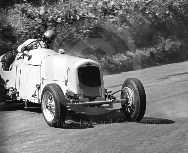 Guy Smith, Frazer Nash 3.5, gets out of shape at the Esses, MAC Shelsley Walsh Hill Climb, June 1968