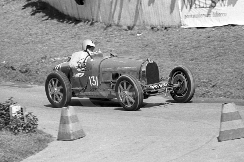 Frank Wall, Bugatti Type 51, reg no NRT 555, Prescott, May 1968, 1st in class