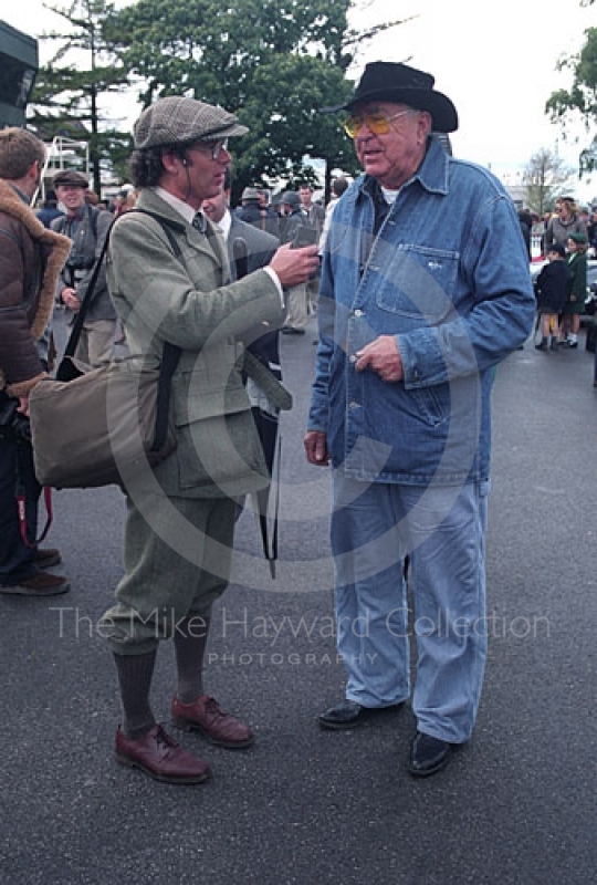 Interview time for Carroll Shelby, Goodwood Revival, 1999