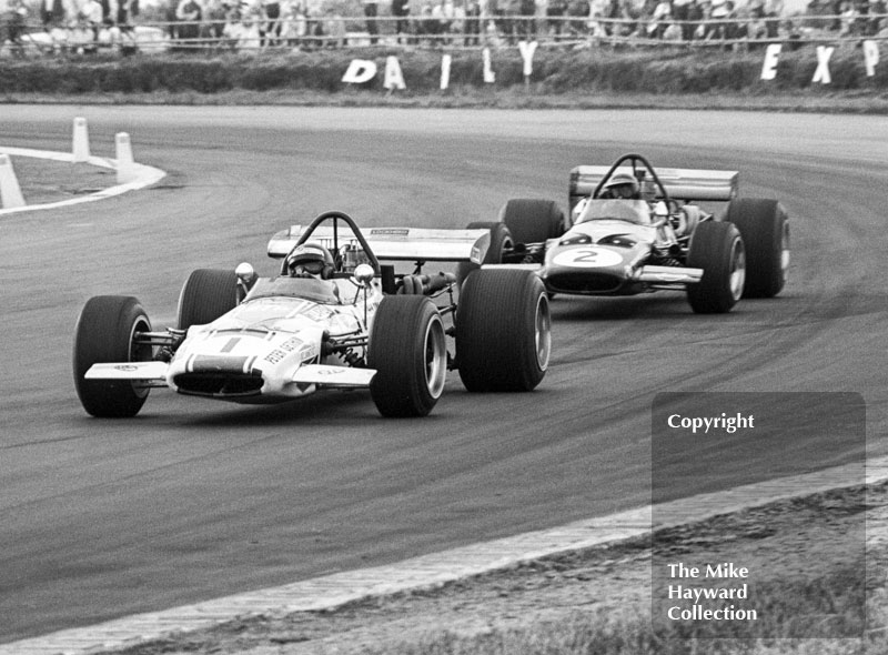 Peter Gethin, Sid Taylor McLaren M10B Chevrolet, and Graham McRae, McLaren M10B Chevrolet, 1970 Martini International Trophy, Silverstone.
