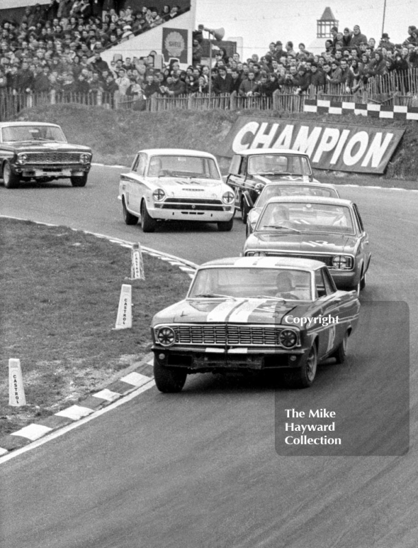 Brian Muir, Bill Shaw Ford Falcon, Frank Gardner, Alan Mann&nbsp;Lotus Cortina MK 2, Tony Dean, Lotus Cortina, John Rhodes, Mini Cooper S, Race of Champions, Brands Hatch, 1968
