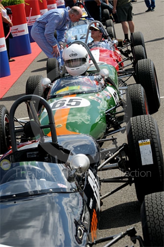 Urs Muller, 1961 Lotus 20/22, Formula Junior, in the paddock, Silverstone Classic 2009.