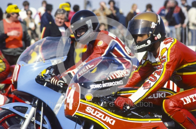 Mark Boughton, Heron Team Suzuki, Donington Park, April 1982.
