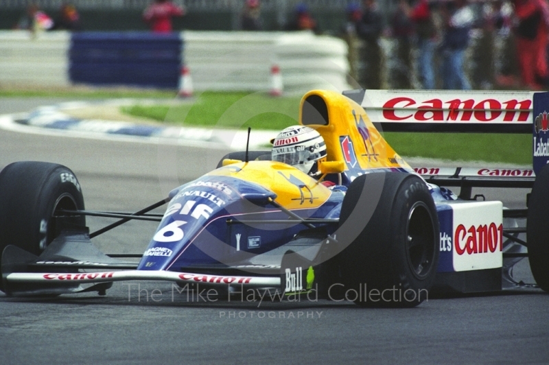 Riccardo Patrese, Williams FW14B on the way to 2nd place, British Grand Prix, Silverstone, 1992
