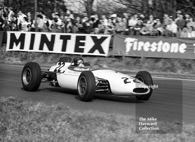 David Prophet, Brabham BT10, at Old Hall Corner, Oulton Park, Spring International 1965.
