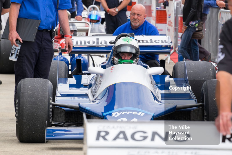 Mike Cantillon, Tyrrell 010, FIA Masters Historic Formula 1, 2016 Silverstone Classic.
